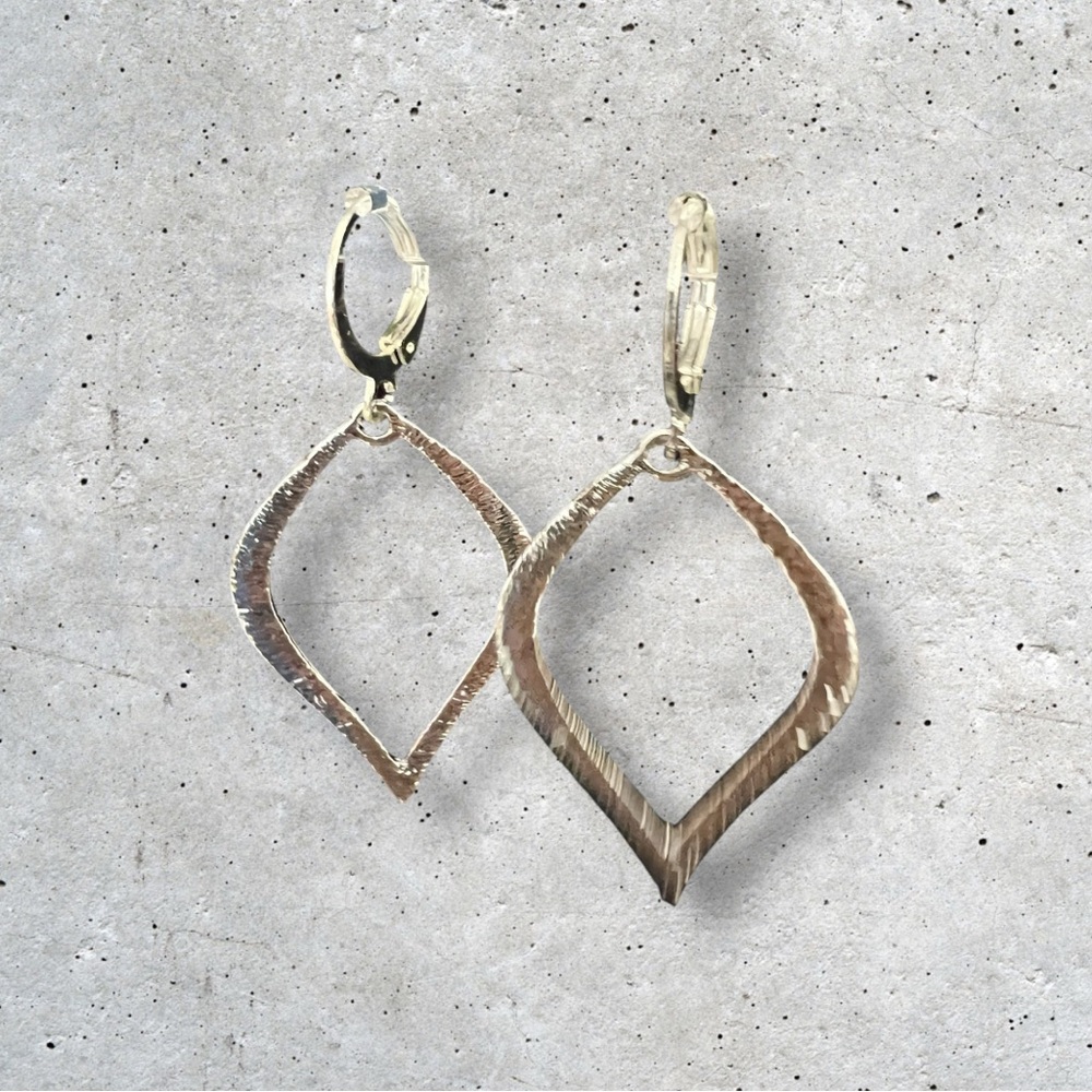 BOUTIQUE Silver Platted, Elegant Gold Hoop Earrings, Classy Dangles, Formal